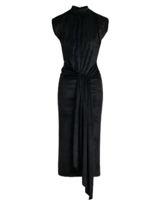 Inche Velvet Jersey Dress in Black by Essentiel Antwerp