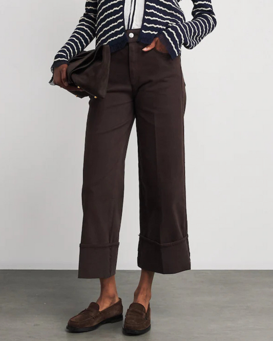 Sasha Ankle Wide Leg Jeans in Rich Chocolate by Paige