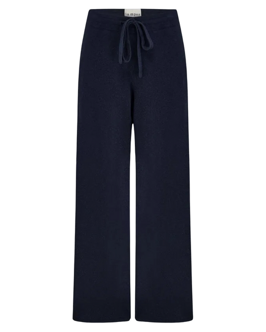 Merino Wide Leg Joggers in Dark Ink by Jumper 1234