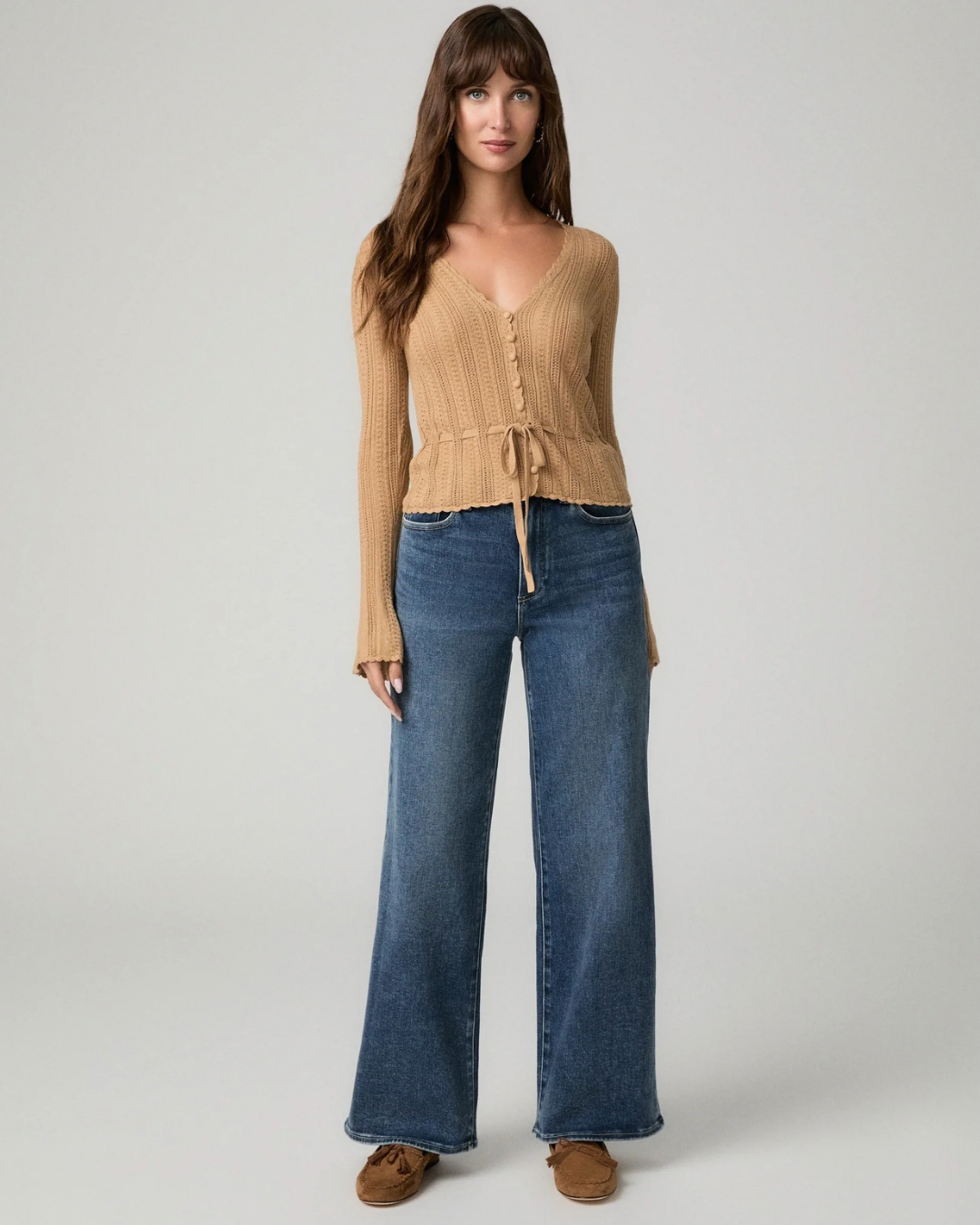 Anessa 31” Seamed Beltloops Wide Leg Jeans in Bowery by PAIGE