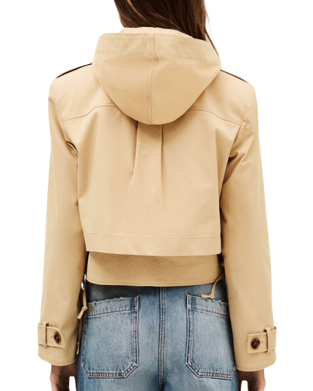 Thym Cropped Trench Jacket in Beige by BA&SH