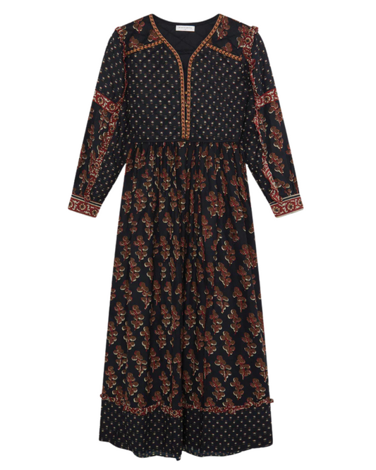 Lily Dress in Black Coffee by Maison Hotel