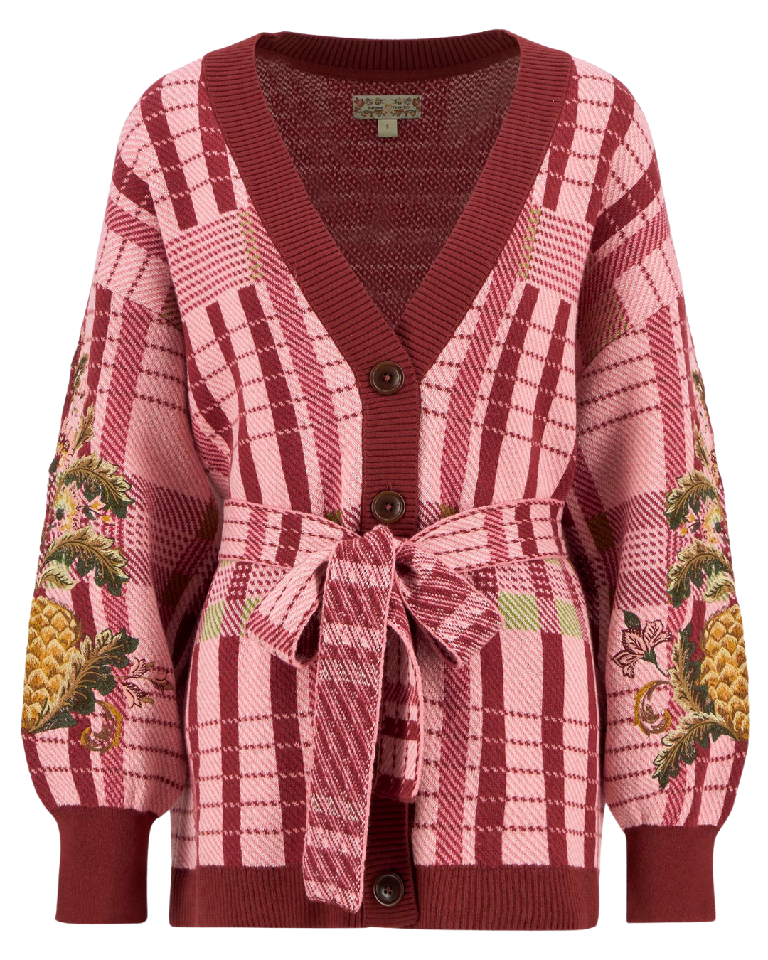Luisa Embroidered Tartan Cardigan by Barbour x FARM Rio
