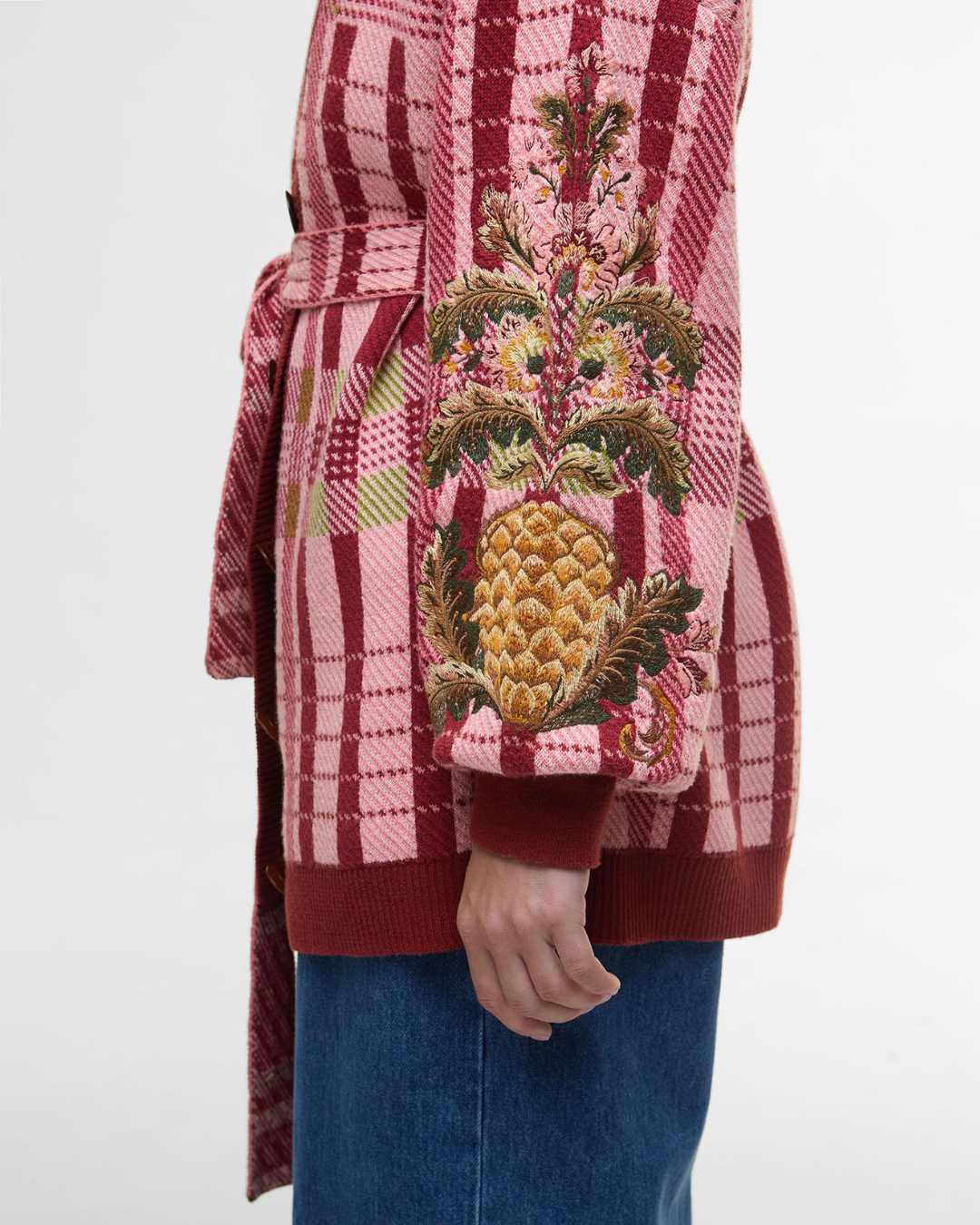 Luisa Embroidered Tartan Cardigan by Barbour x FARM Rio