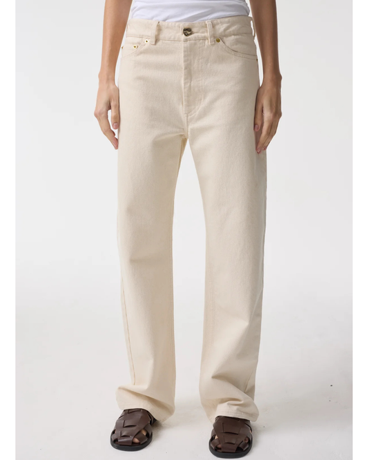 Dylan Classic Slim Straight Jeans in Ecru by AKYN