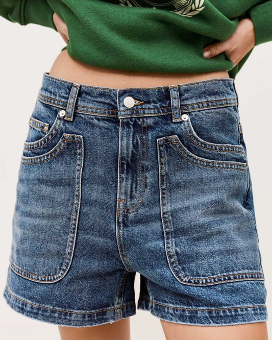 Zevy Denim Short in Blue by BA&SH