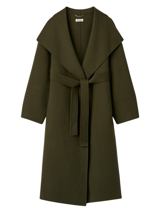 Long Coat in Olive by SOFT GOAT