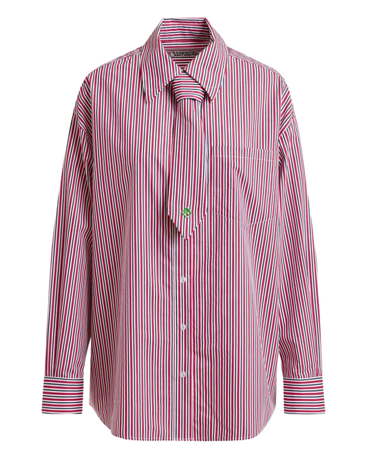 Igold Striped Shirt in Black Iris & Red by Essentiel Antwerp