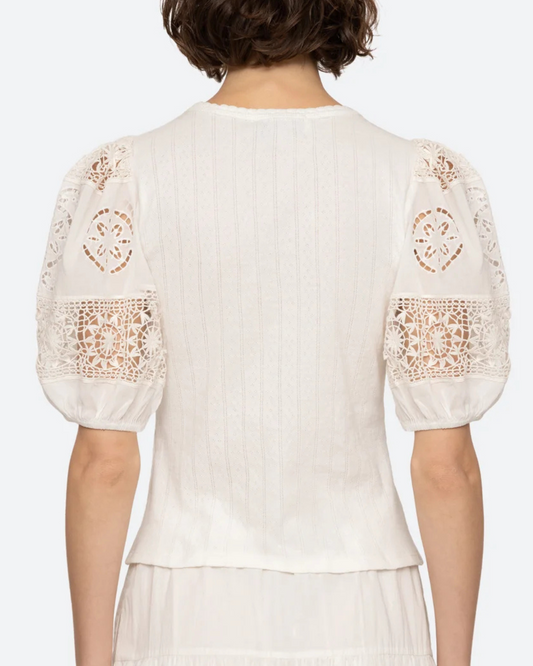 Dahlia Eyelet Sleeve Tee by Sea New York
