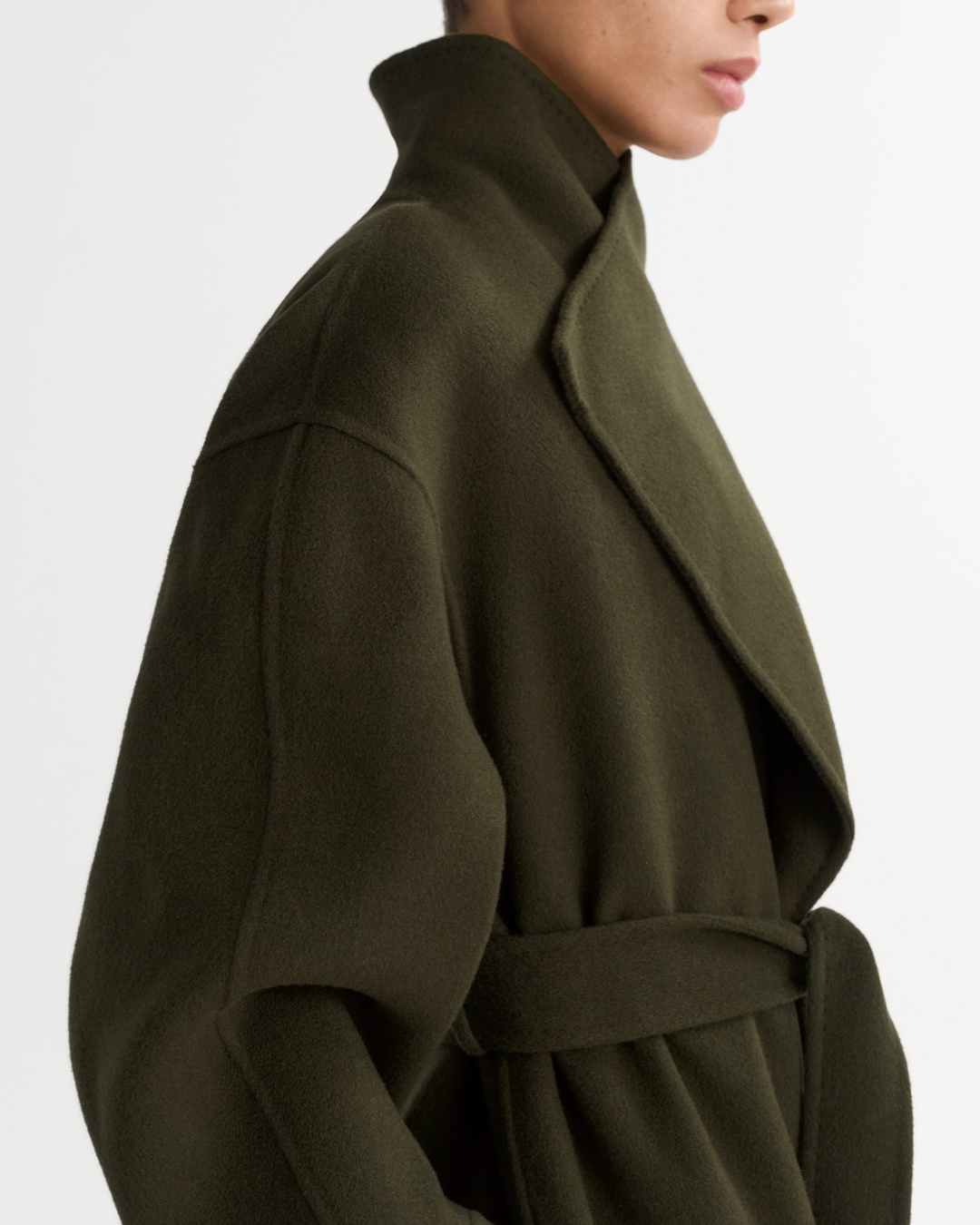 Long Coat in Olive by SOFT GOAT