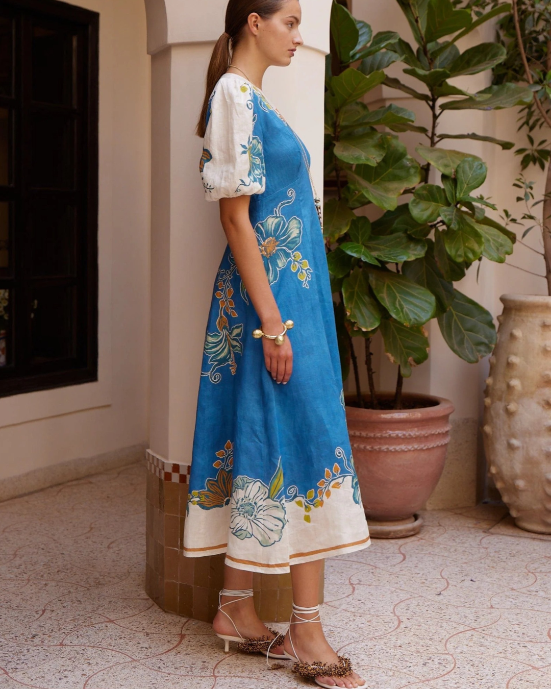 Luda Midi Dress in Blue by Alemais
