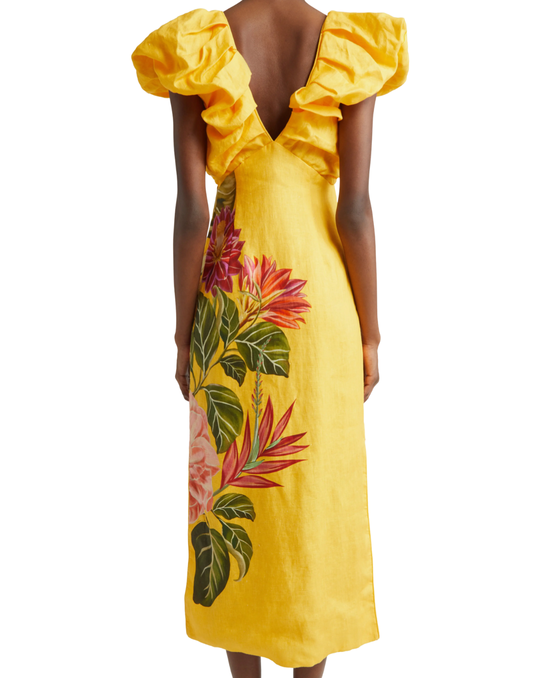 Spring Awakening Placed Floral Linen Dress by FARM Rio