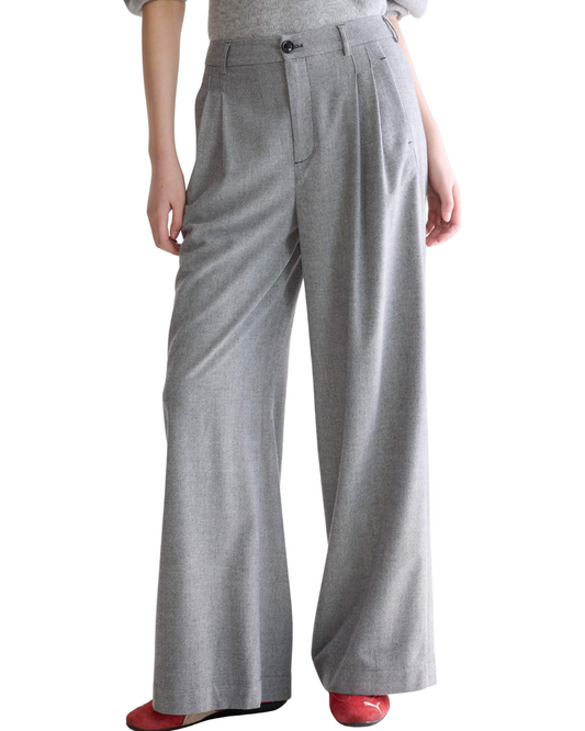 Volkert Wide Tailored Trousers in Mid Grey by Bellerose