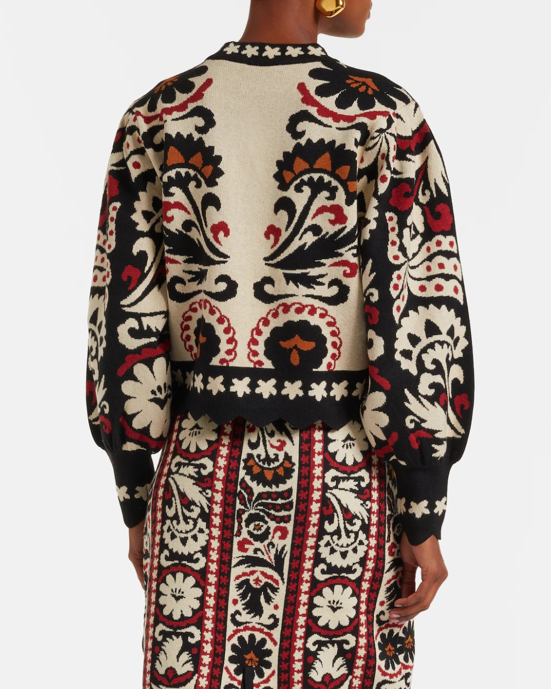 Winter Tapestry Stripes Knit Sweater by Farm Rio