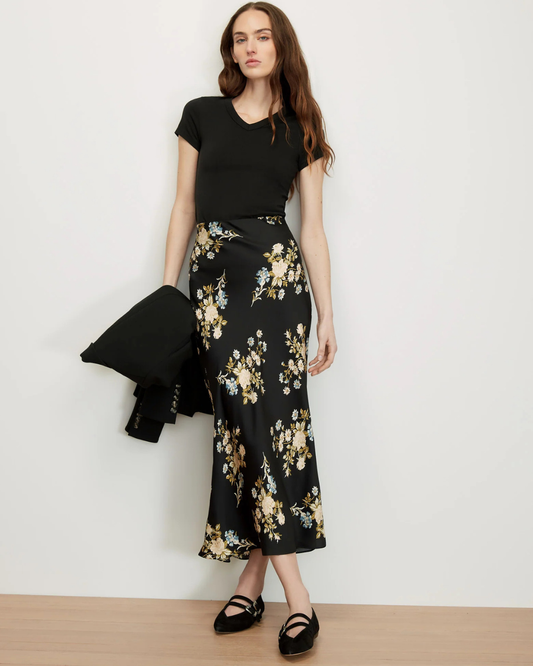 Clover Skirt in Black Multi by Veronica Beard