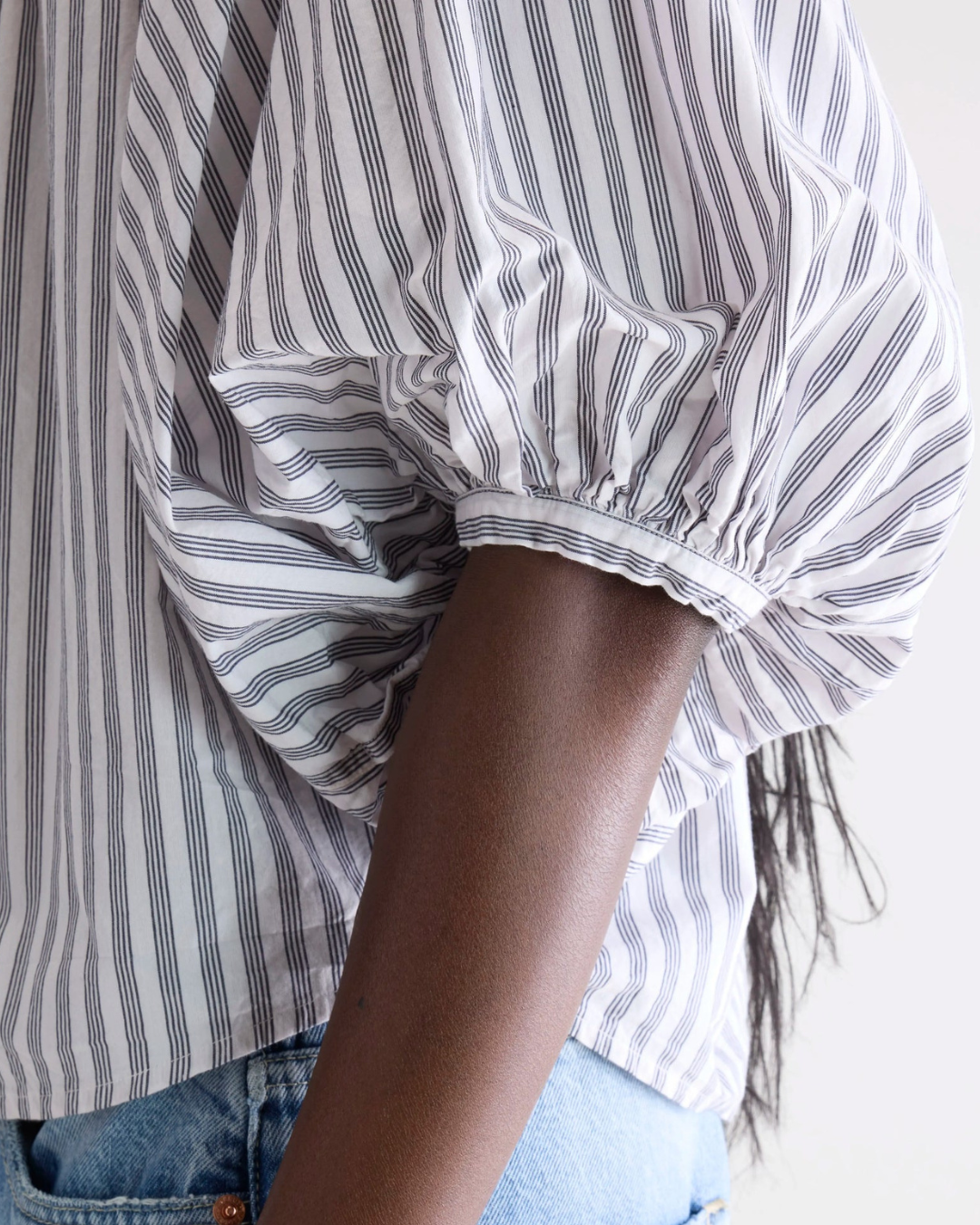 Ink Striped Cropped Blouse by Bellerose