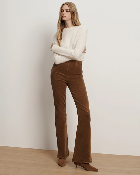 Beverly Off-Duty High Rise Skinny Flare in Deep Ochre by Veronica Beard