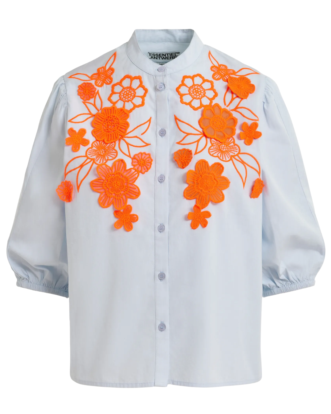 【メッシです】ENFOLD FLOWER SHIRT Jorja Appliqué Flower Shirt in Lake View by Essentiel Antwerp