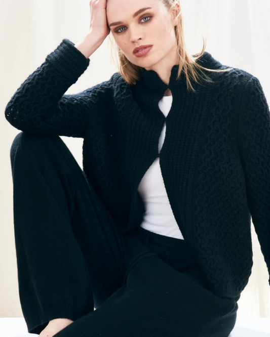 Textured Cardigan in Black by Jumper 1234