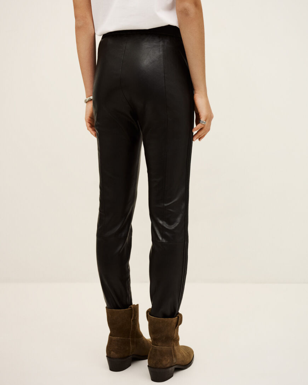 Quany Leather Pant in Black by BA&SH