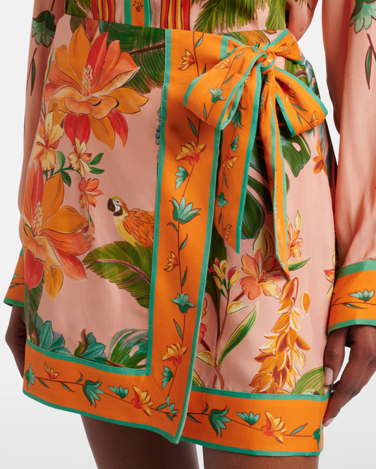 Birds Mini Skirt in Canto Dos Passaros by Farm Rio