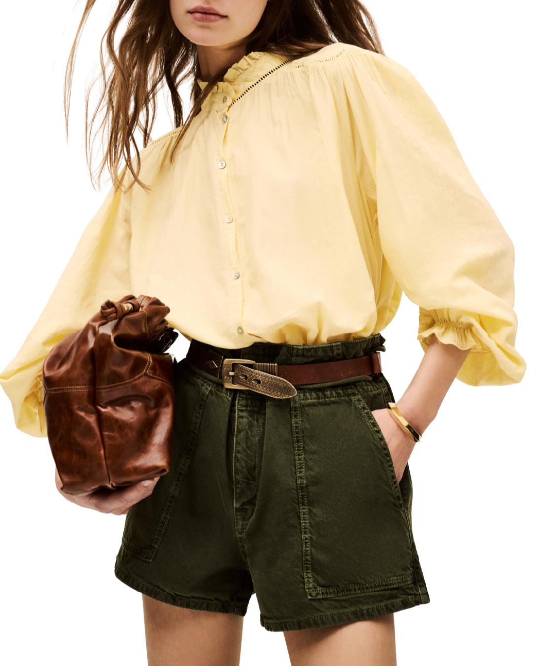 Tabbie Chemise Blouse in Jaune by BA&SH