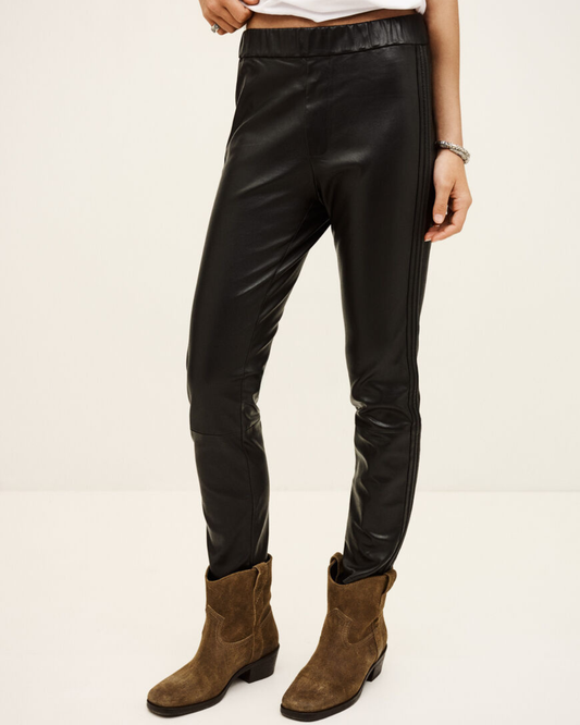 Quany Leather Pant in Black by BA&SH