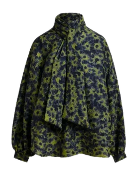 Illicium Pussy Bow Blouse in Brat by Essentiel Antwerp