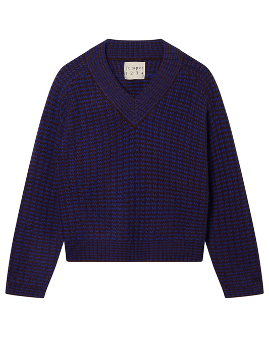 Crop Rick Rack Vee Jumper in Hickory Dark Violet by Jumper 1234