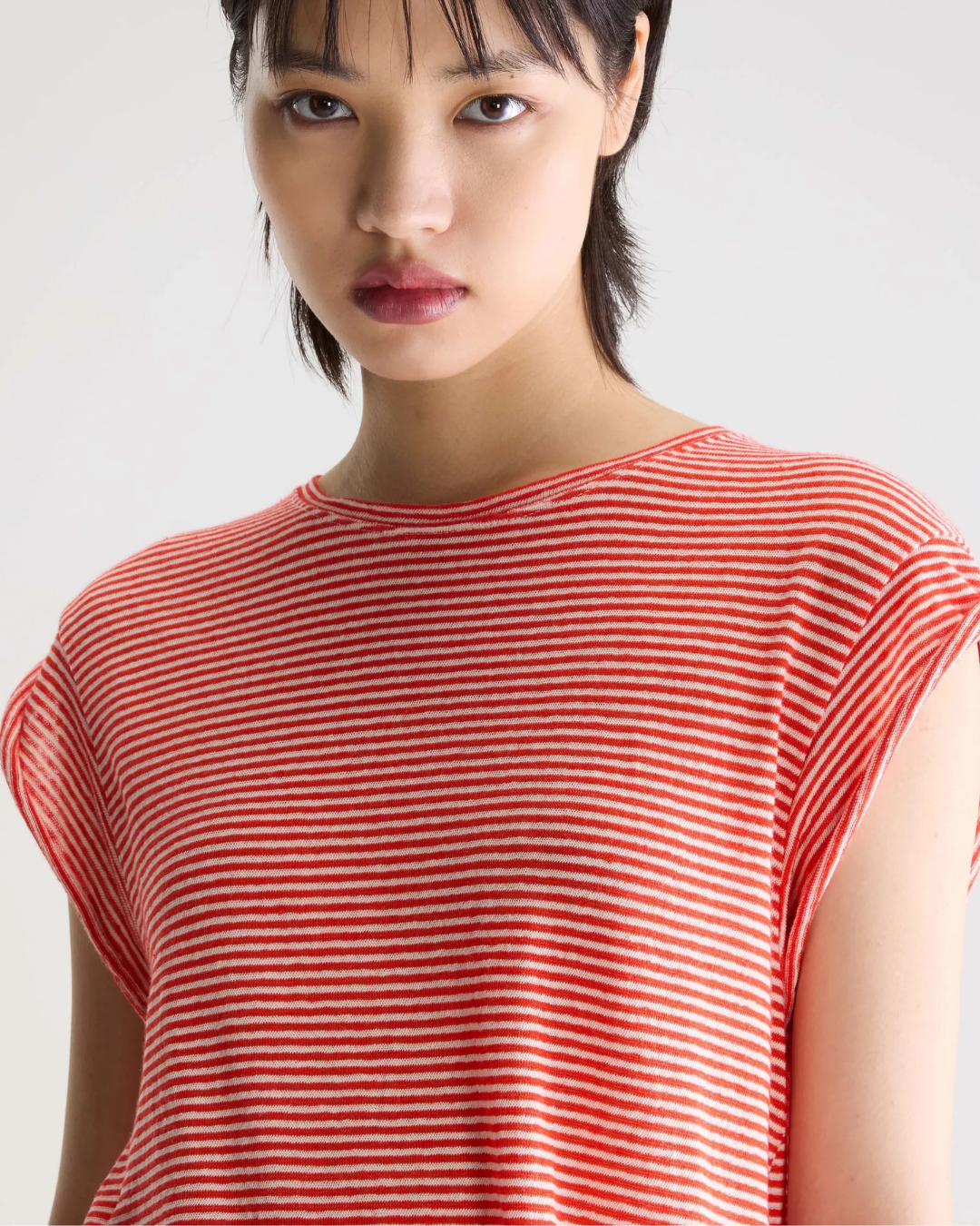 Vlyn Striped Tee in Red by Bellerose
