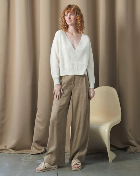 Oli Linen Trouser in Taupe by Lilly Pilly