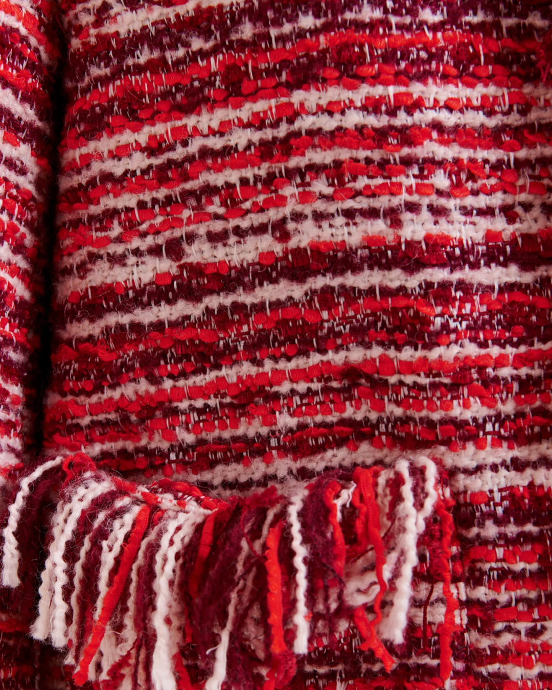 Iskra Fringed Jacket in Red by Essentiel Antwerp