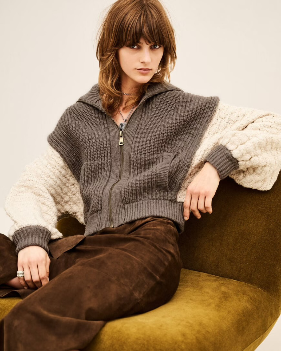 Essen Cardigan in Chamois by BA&SH