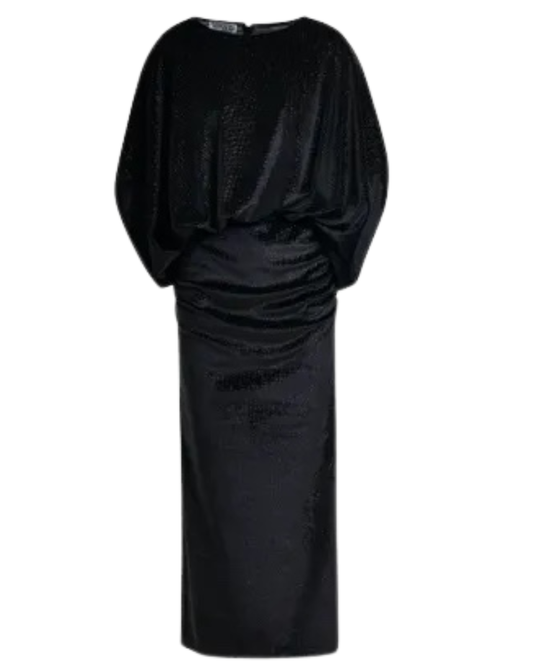 Ividence Velvet Jersey Dress in Black by Essentiel Antwerp
