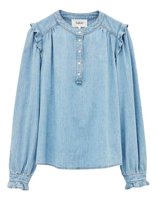 Lio Blouse in Light Used Blue by BA&SH