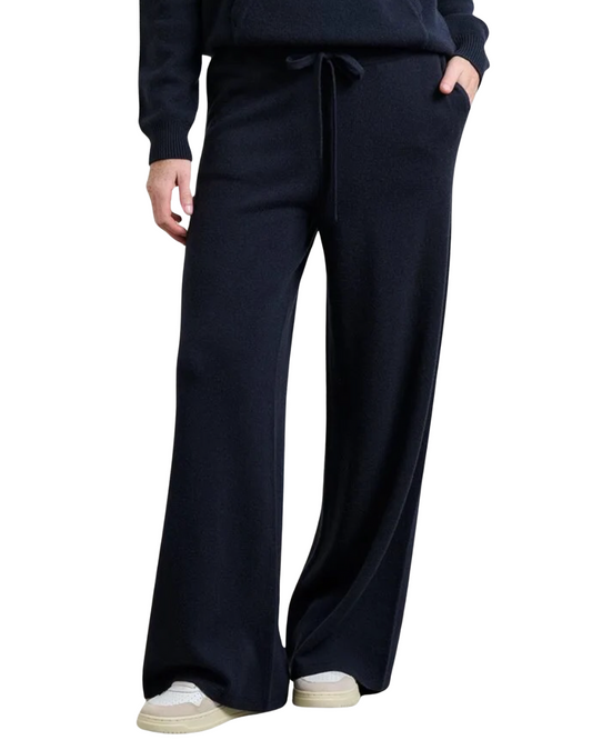 Merino Wide Leg Joggers in Dark Ink by Jumper 1234
