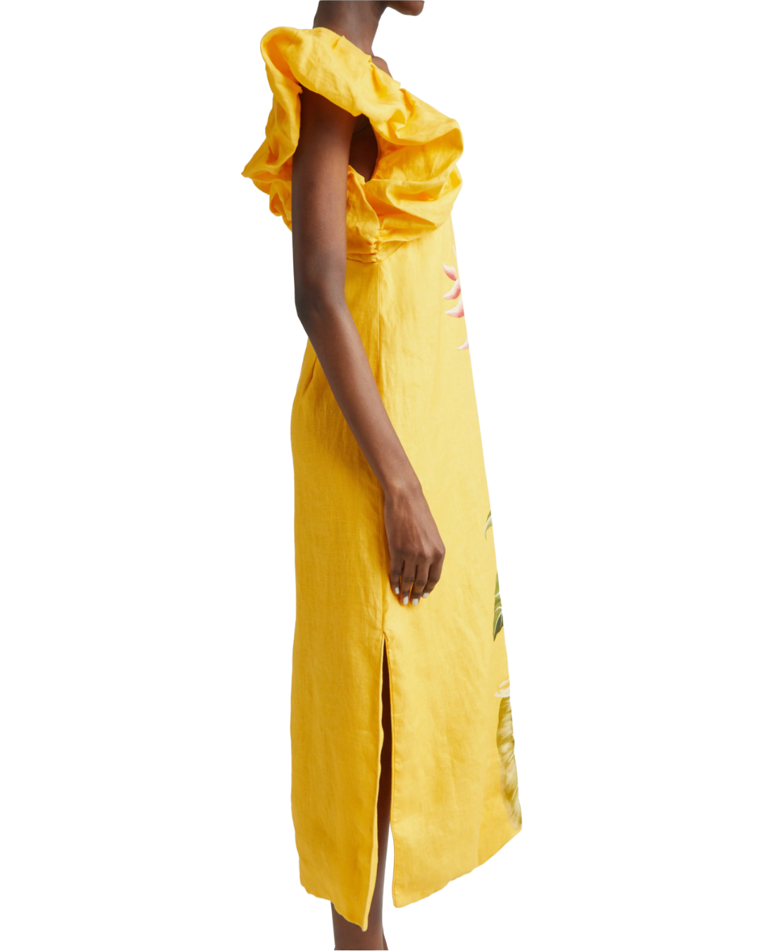 Spring Awakening Placed Floral Linen Dress by FARM Rio