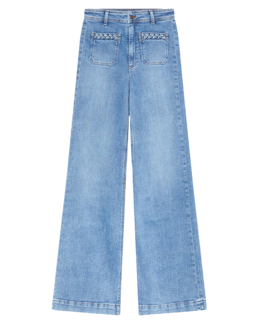 Giuletta Pant in Light Blue Denim by Maison Hotel