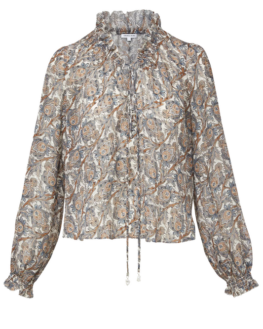 Hickory Silk Blouse in Dove by Veronica Beard