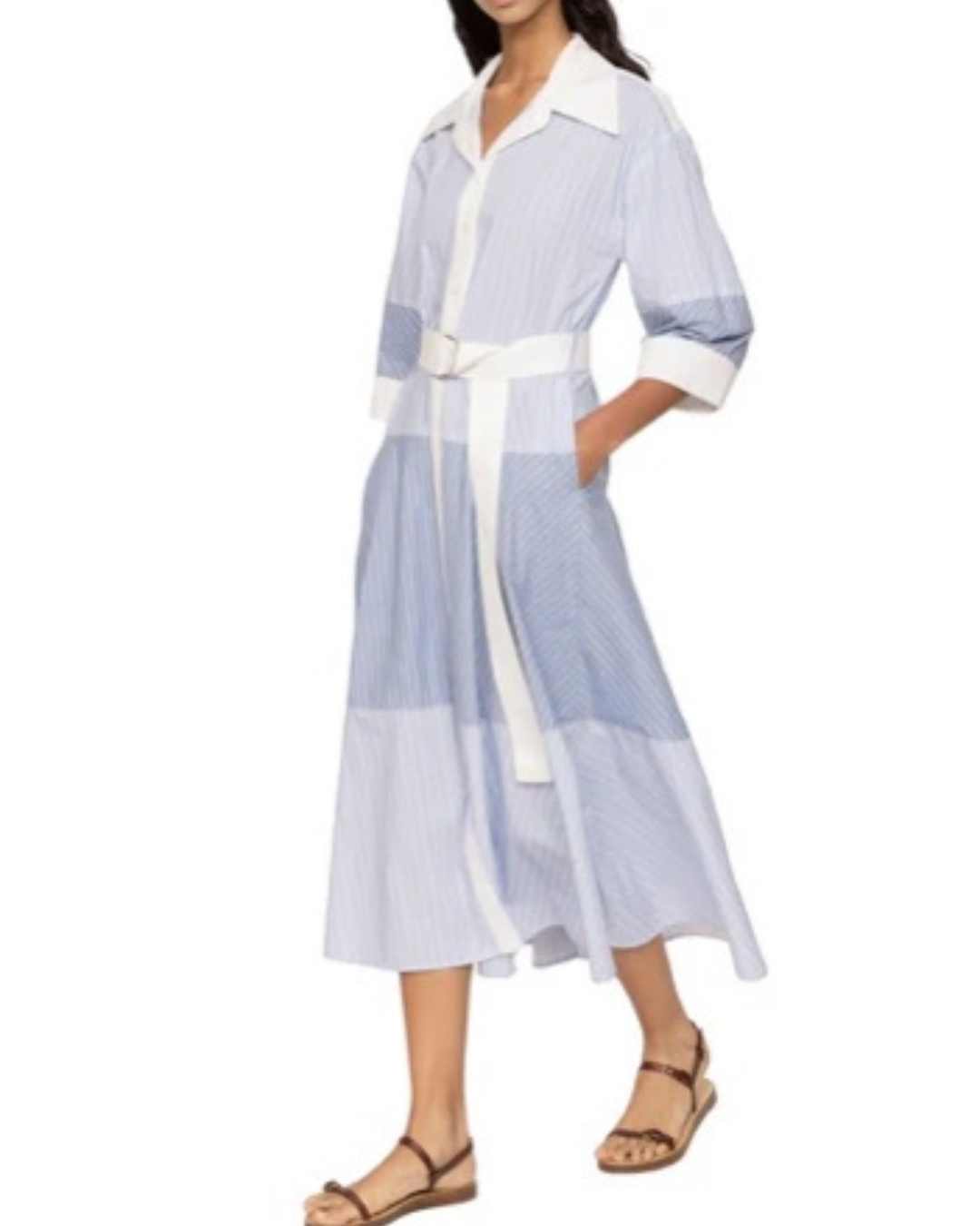 Helmi Striped Shirt Dress in Blue by Sea New York