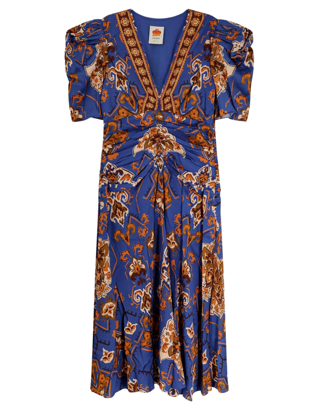 princess polly baby blue dress Farm Rio Long Sleeve Midi Dress - Blue