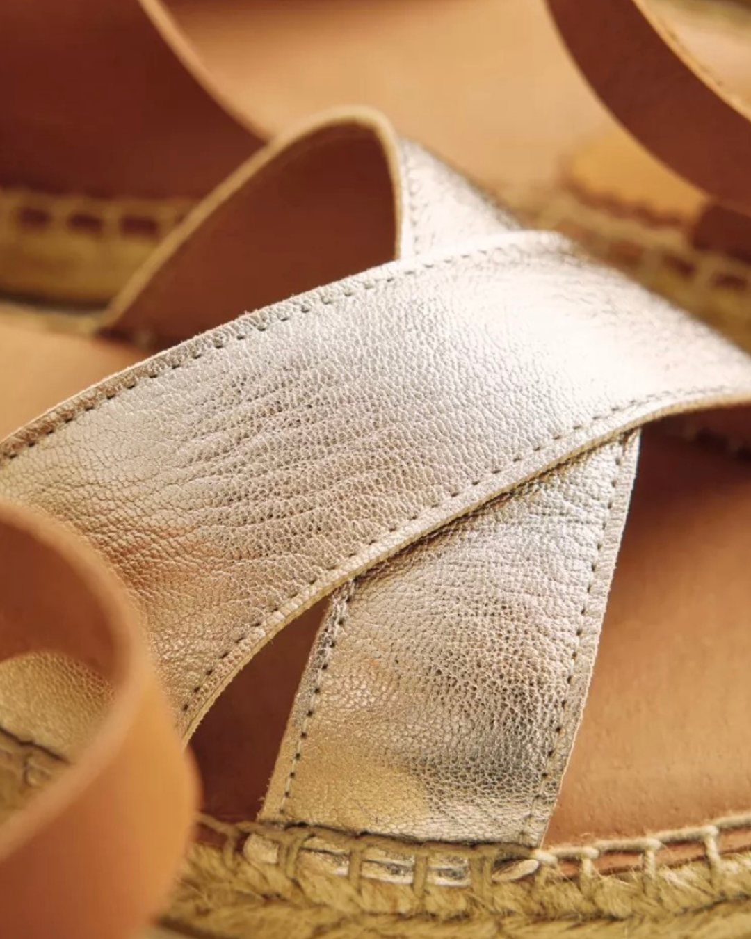 Campo Leather Espadrille in Champagne by Penelope Chilvers