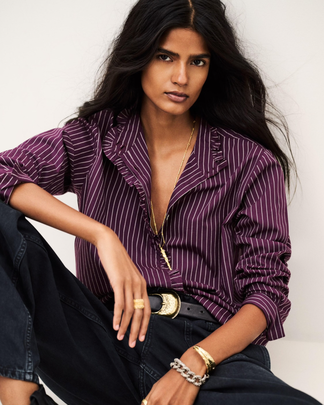 Elvire Blouse in Burgundy by BA&SH