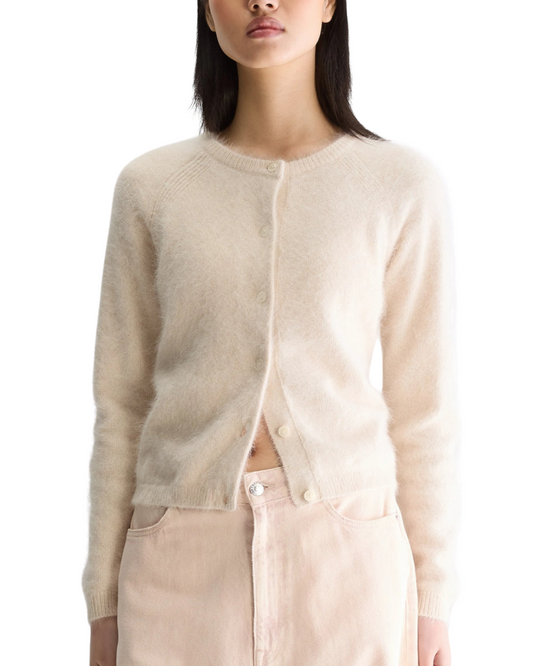Datair Angora-Blend Cardigan in Ecru by Bellerose
