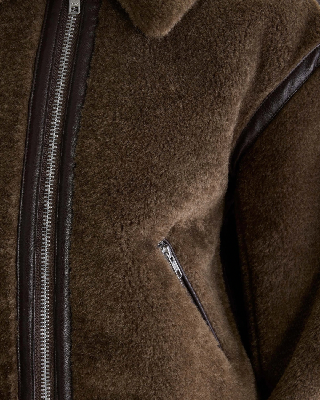 Eagle Shearling Jacket in Dark Roast by Bellerose