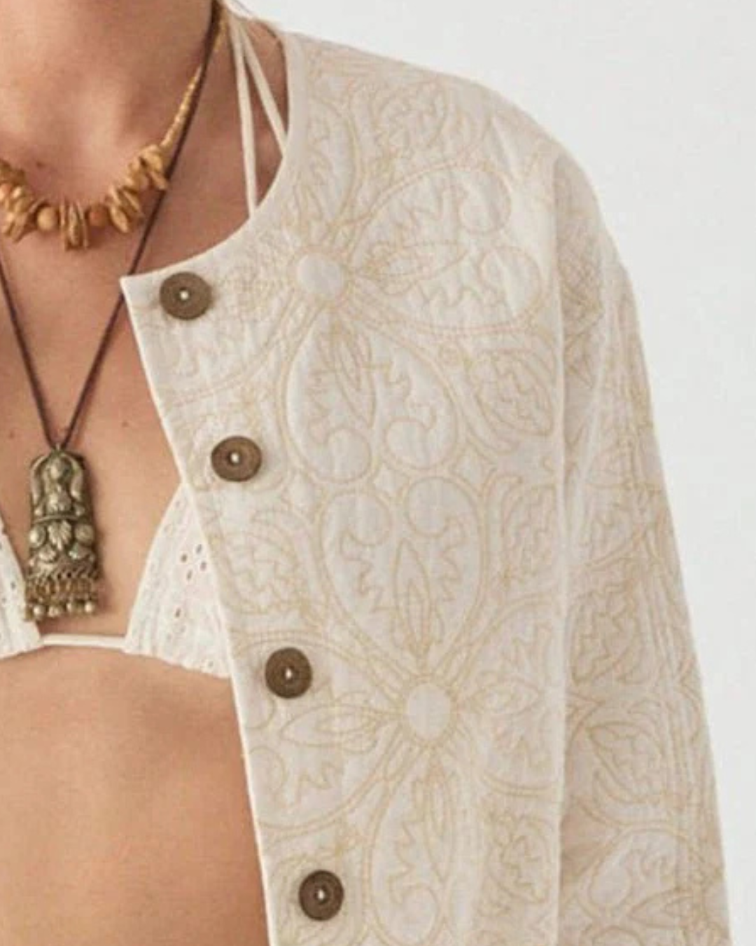 Boticcelli Jacket in Tesela Ivory by Maison Hotel