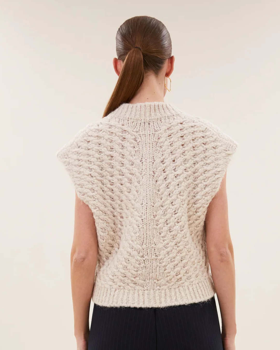 Blake Spencer Knit Vest in Chalk by by-bar