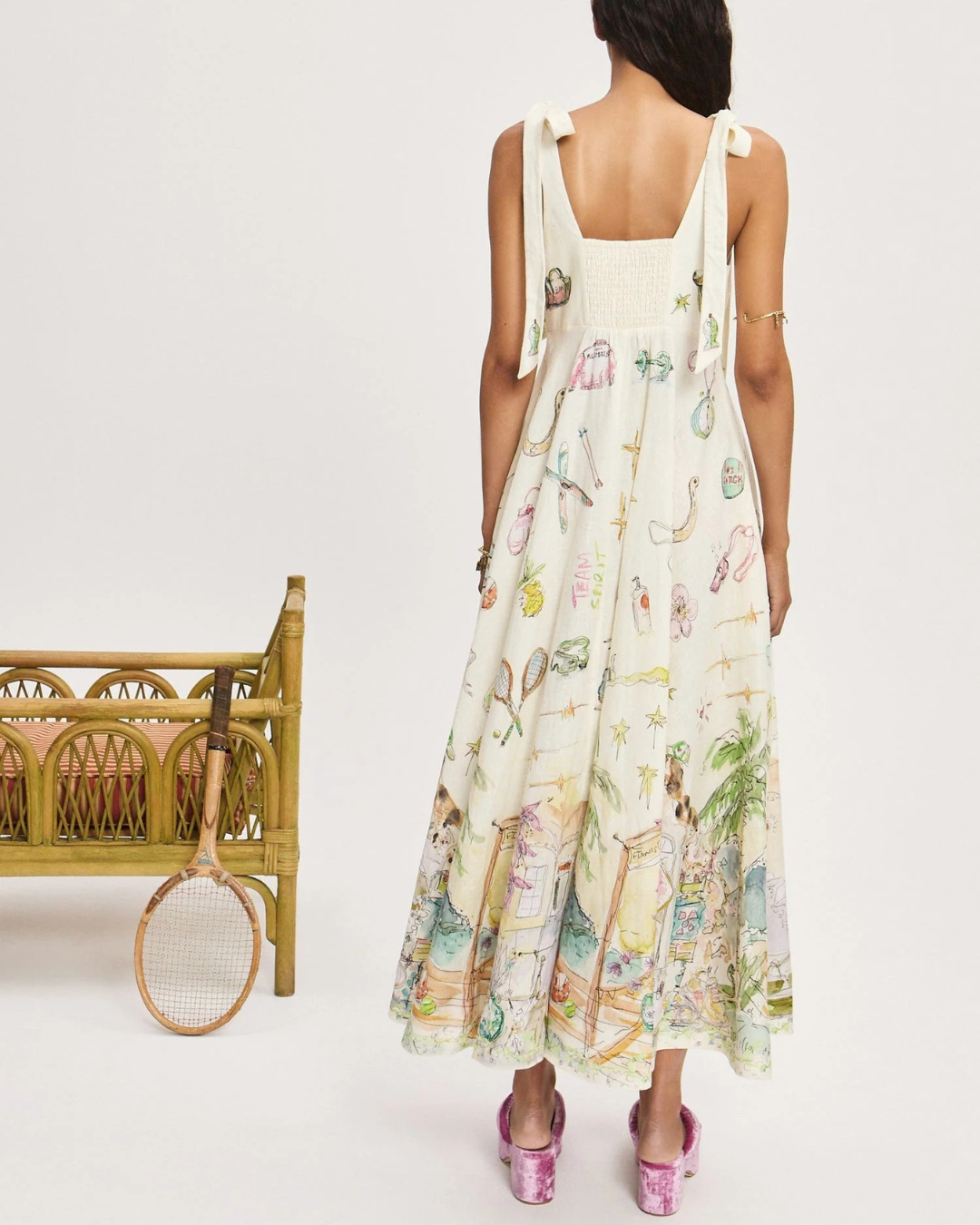 Anouk Ballet Sundress in Cream by Alemais