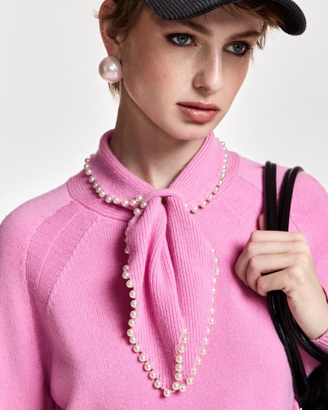 Kasa Pullover with Beads in Millenial Pink by Essentiel Antwerp