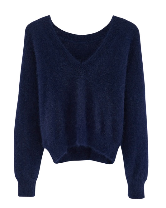 Davev Angora-Blend Sweater in Navy by Bellerose